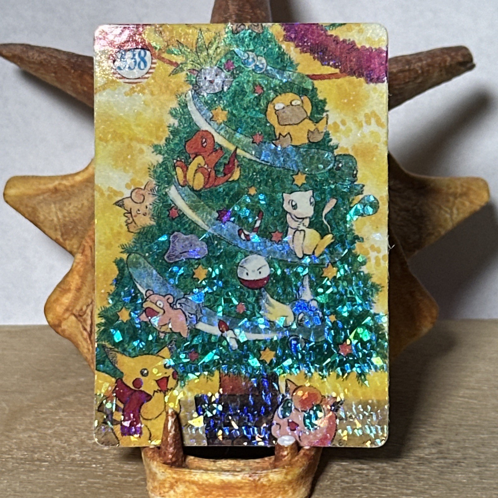 Christmas Tree Mew Psyduck #338 Ice Holo Pokemon Vintage Vending Sticker -MP+
