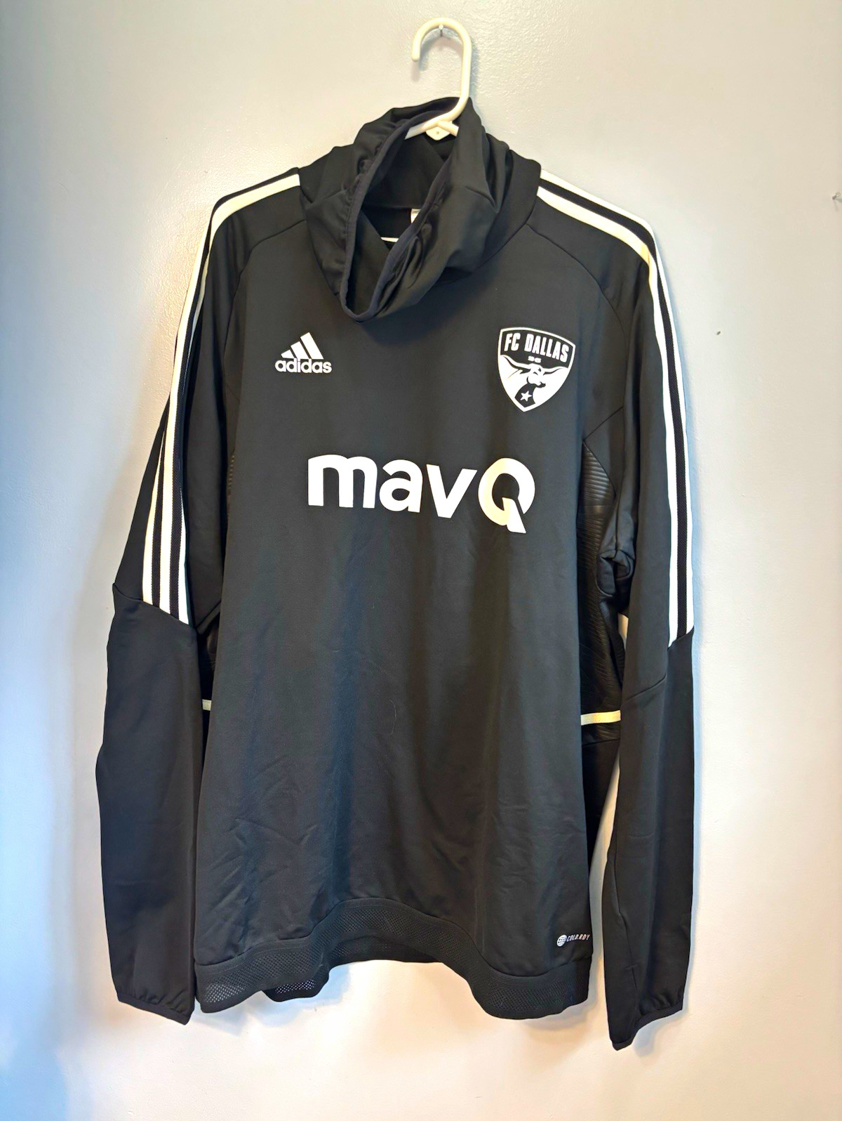 adidas Men\'s FC Dallas MLS COLD.RDY Pullover Warmup Jacket Black 2XL. NWT adidas Men\'s FC Dallas MLS COLD.RDY Pullover Warmup Jacket Black 2XL. NWT