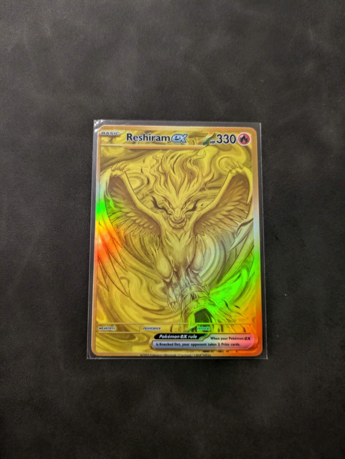 Hyper Rare Non-Textured Reshiram Holographic Display Card Hyper Rare Non-Textured Reshiram Holographic Display Card