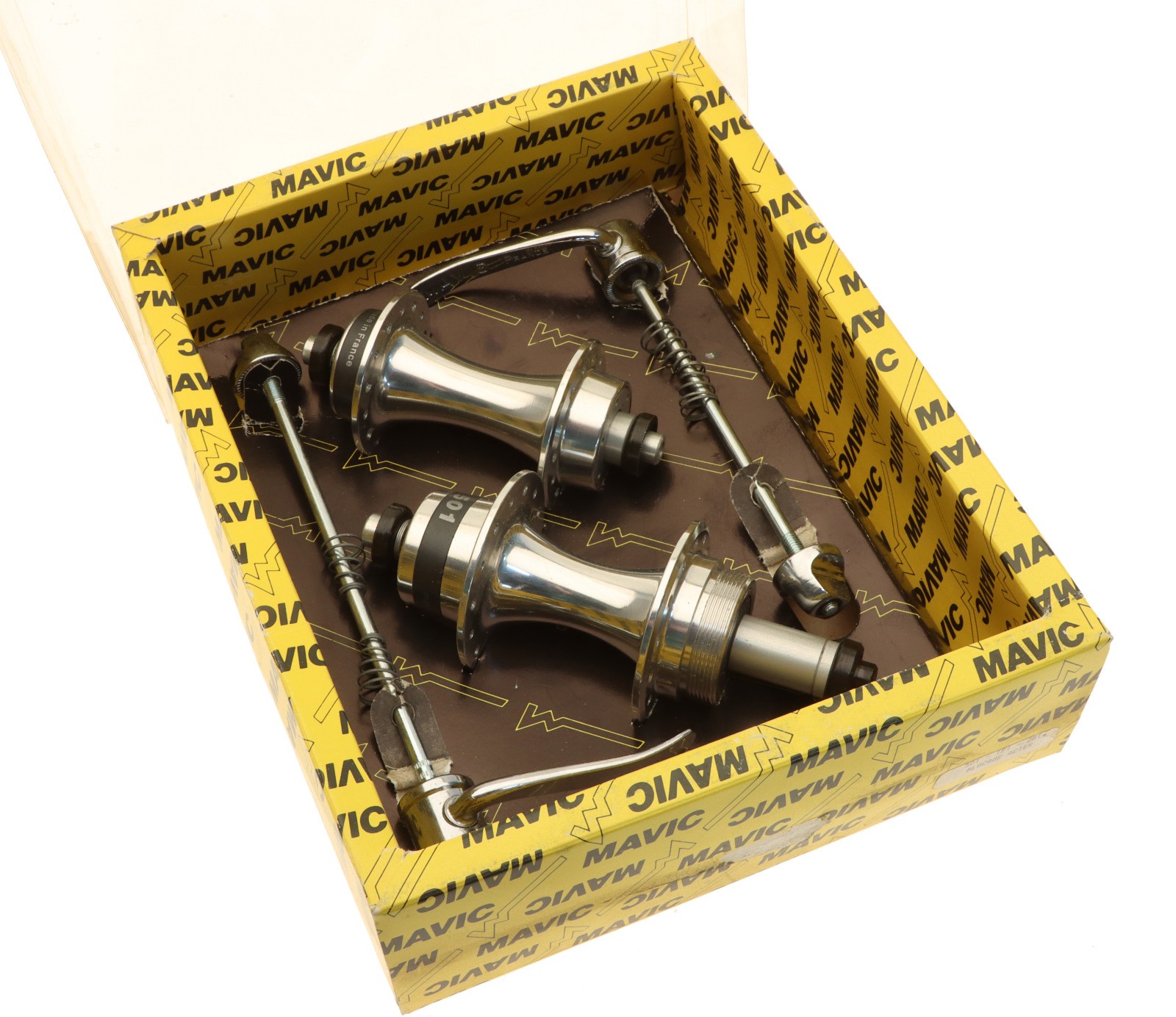 Mavic 501 Hubset Pair 28h English Freewheel Quick Release 130mm Silver NOS NIB Mavic 501 Hubset Pair 28h English Freewheel Quick Release 130mm Silver NOS NIB