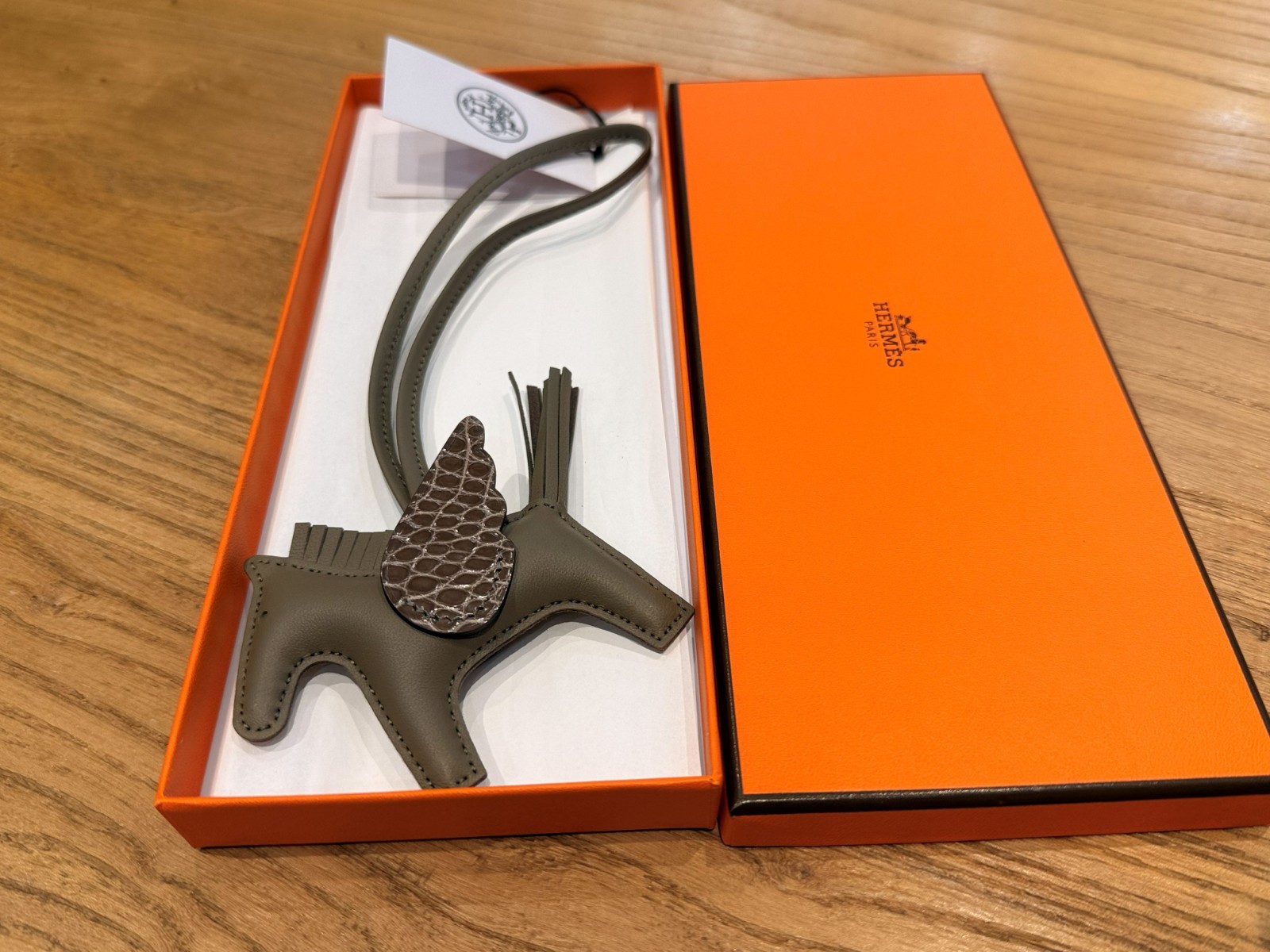 Hermes Rodeo Rare Pegase Milo Lambskin PM Bag Charm Keychain in Gray Hermes Rodeo Rare Pegase Milo Lambskin PM Bag Charm Keychain in Gray
