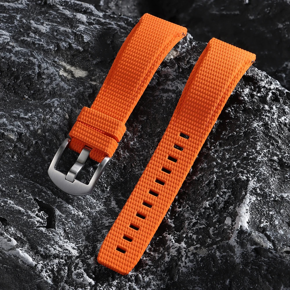 20mm-22mm Curved FKM Watch Strap Quick Release For Omega Seiko Longines Tissot