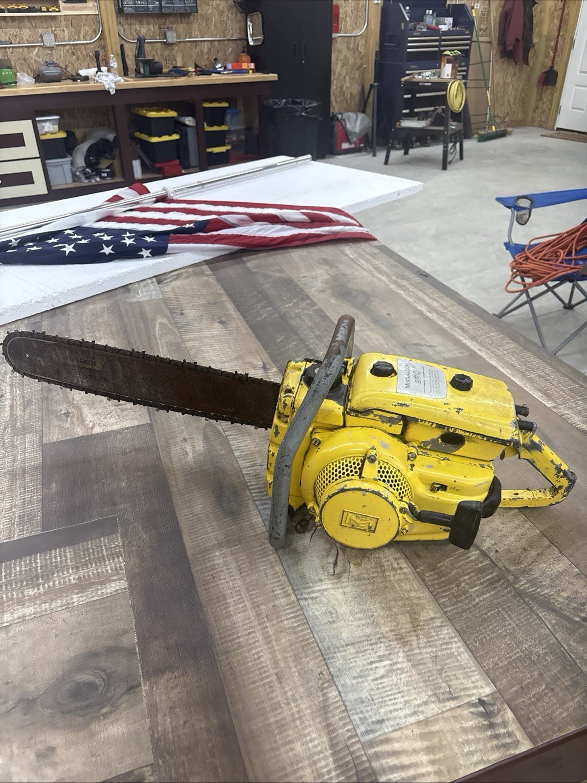 Vintage Mcculloch 250 Chainsaw Great Restoration Candidate Strong Compression