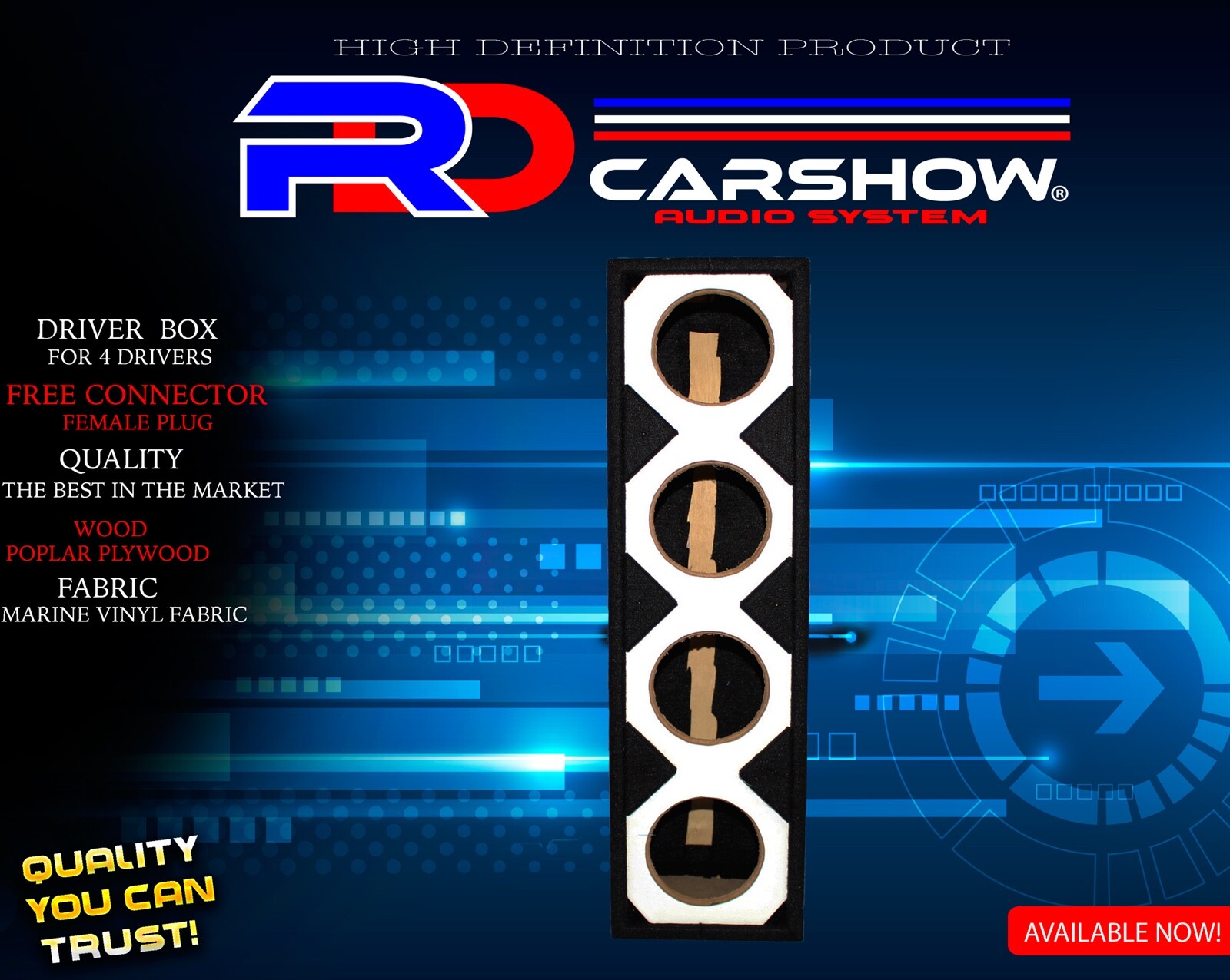 RDCARSHOW DRIVER BOX FOR 4 DRIVERS - NEW STYLE + FREE CONNECTOR