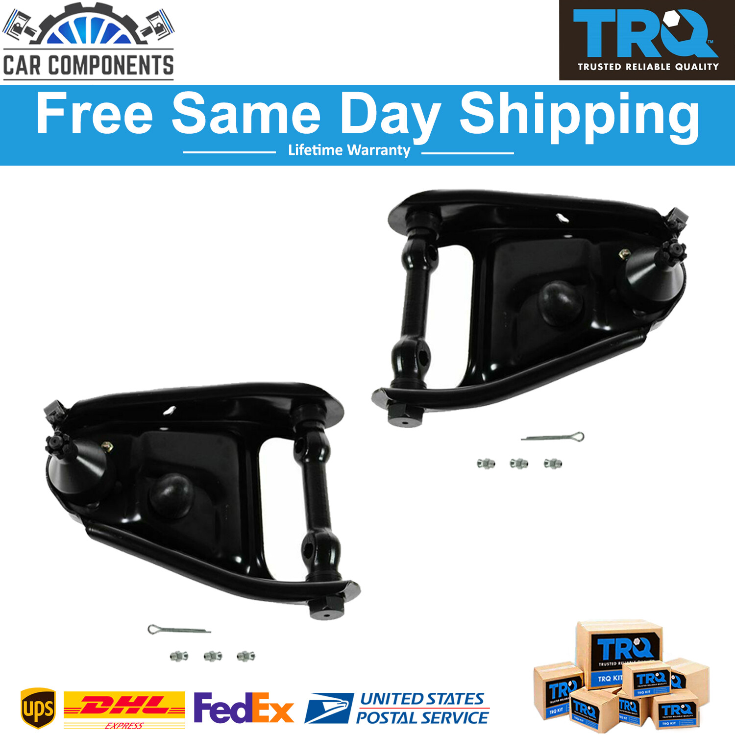TRQ New Front Upper Control Arm Set For 1971-1999 Chevy C20 G30 P20 GMC Suburban