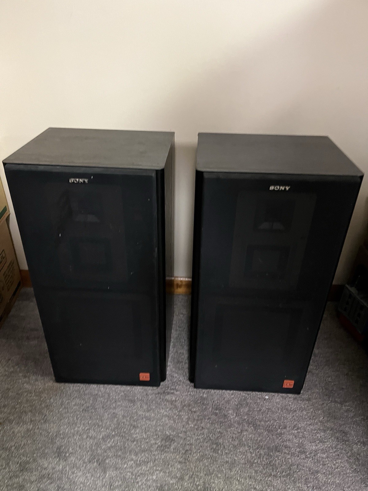 PAIR Of VINTAGE SONY APM-930AV SPEAKER  TESTED WORKS *READ DESCRIPTION*