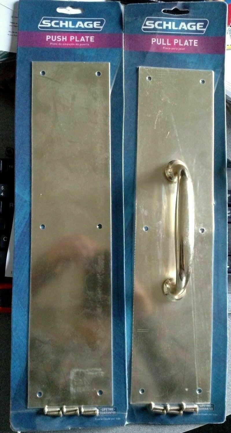 SCHLAGE PUSH &  PULL PLATE SET SC8311 5PA-3 & SC8200PA-3  3 1/2 X 15\