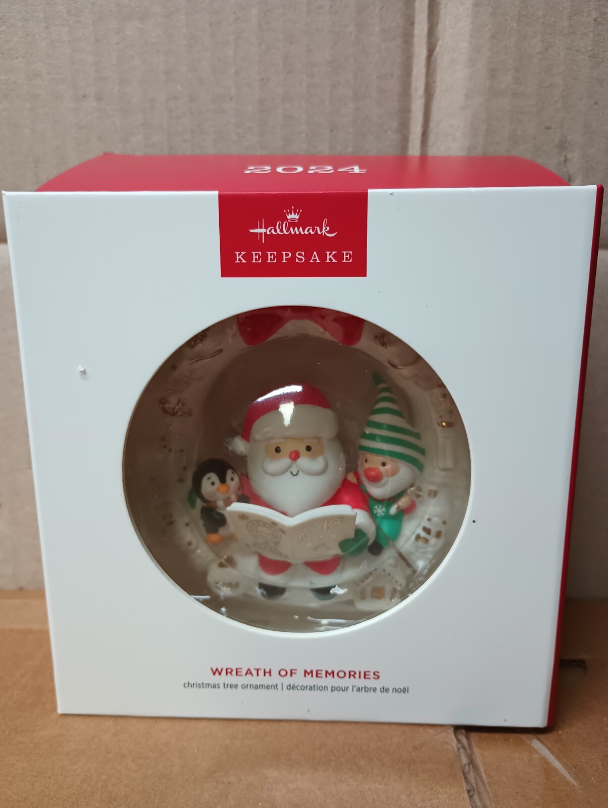 2024 HALLMARK KEEPSAKE WREATH OF MEMORIES ORNAMENT W/14K GOLD ACCENTS NEW IN BOX