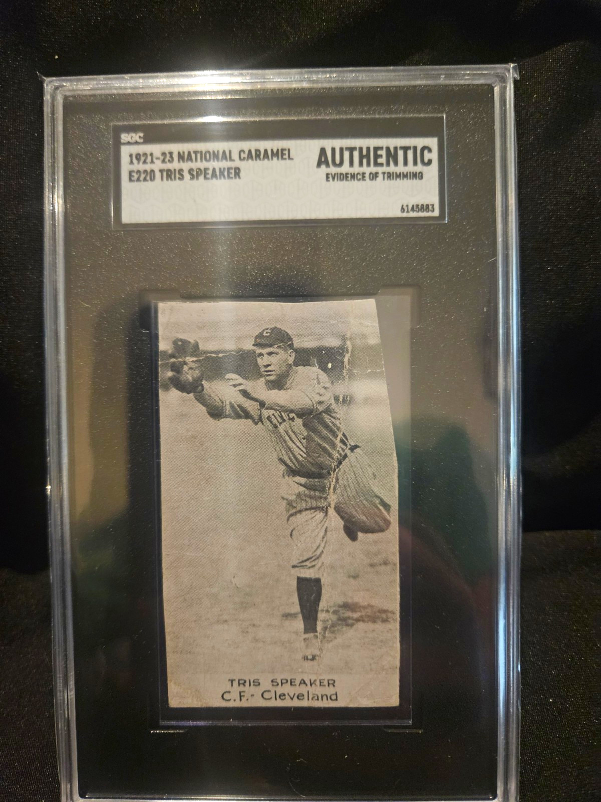 National Caramel 1921-23 Tris Speaker E220 Cleveland SGC Auth 6145883 Trim National Caramel 1921-23 Tris Speaker E220 Cleveland SGC Auth 6145883 Trim