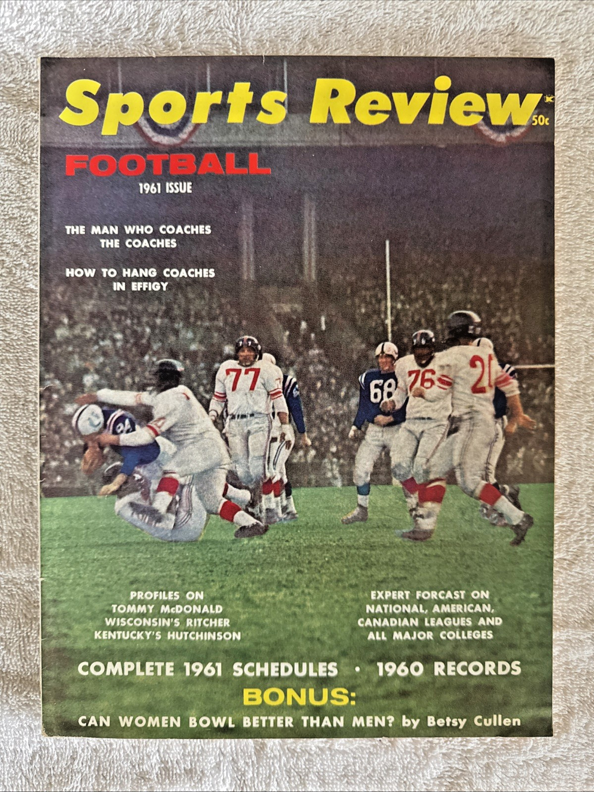 VINTAGE 1961 ISSUE SPORTS REVIEW FOOTBALL MAGAZINE TOMMY MCDONALD (NM)