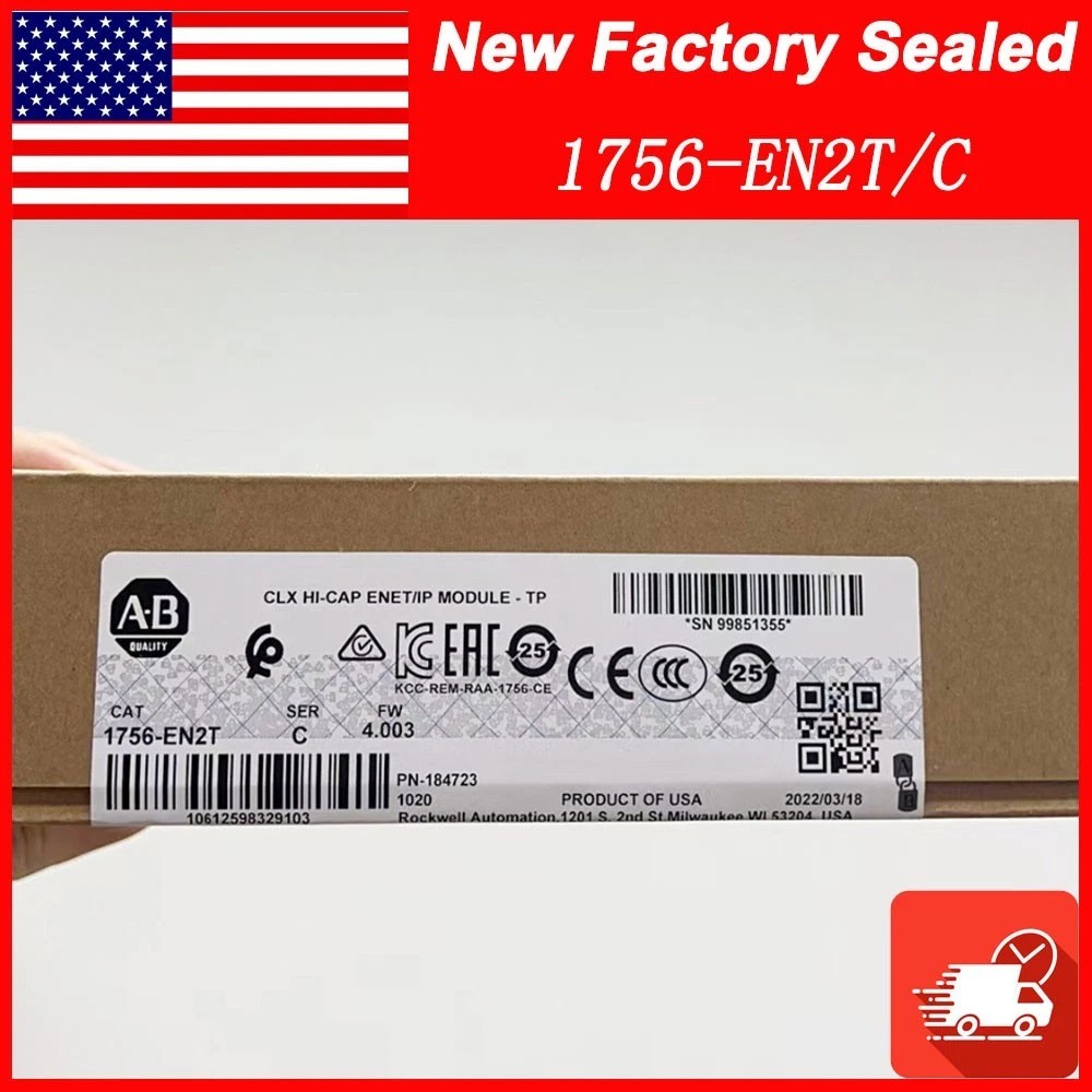 New AB 1756-EN2T Ser C ControlLogix EtherNet/IP Module 1756EN2T Factory Sealed