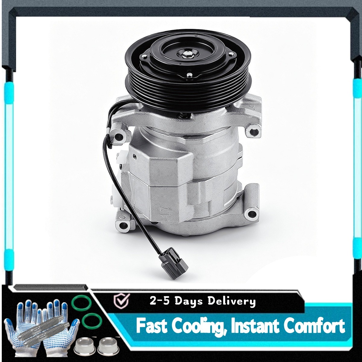 AC Compressor CO 28003C For 2003 2004 2005 2006 2007 Honda Accord 2.4L w/ Clutch