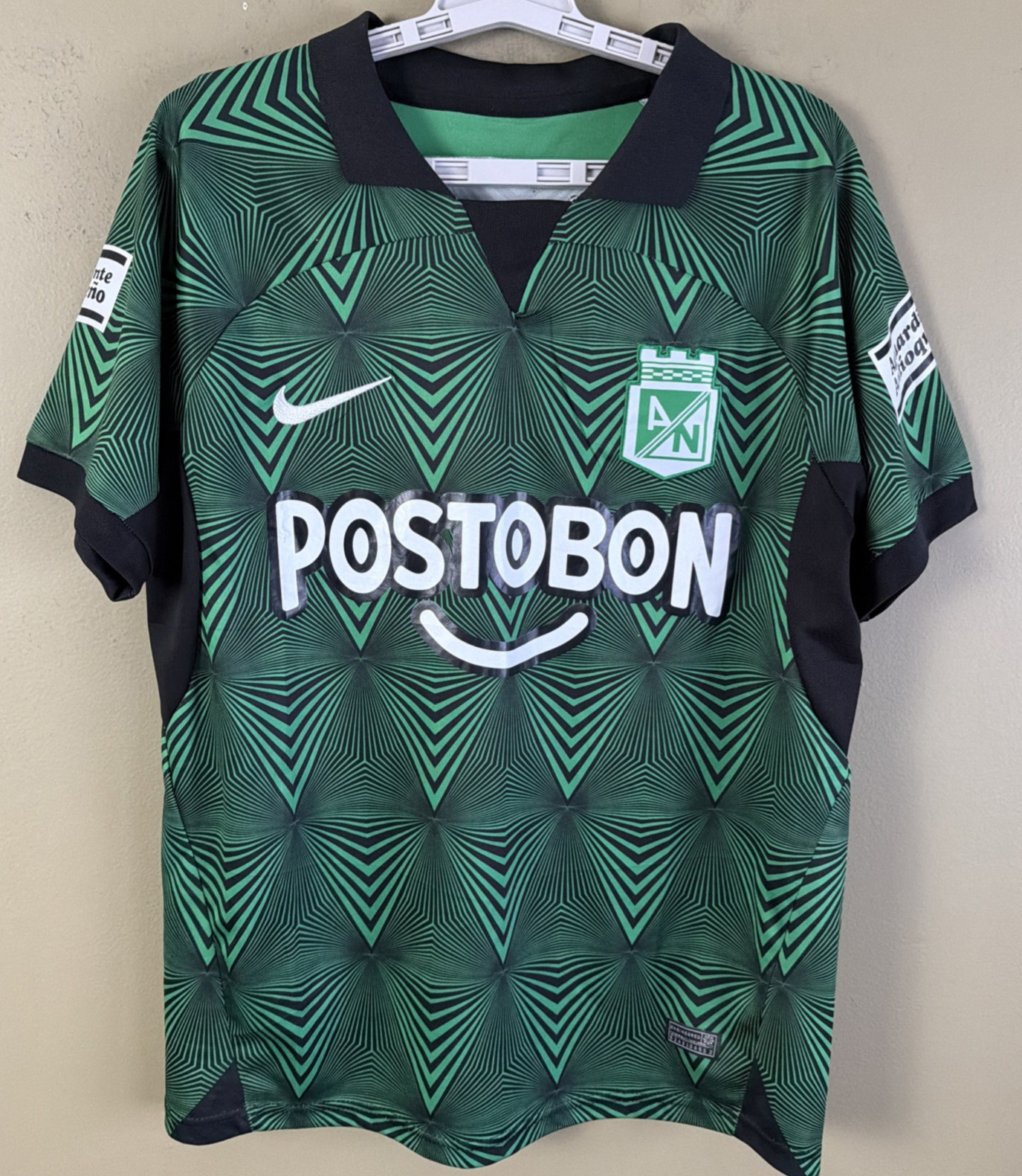 Nike Atletico Nacional Green/Black Soccer Jersey Shirt Postobon BetPlay Picap L