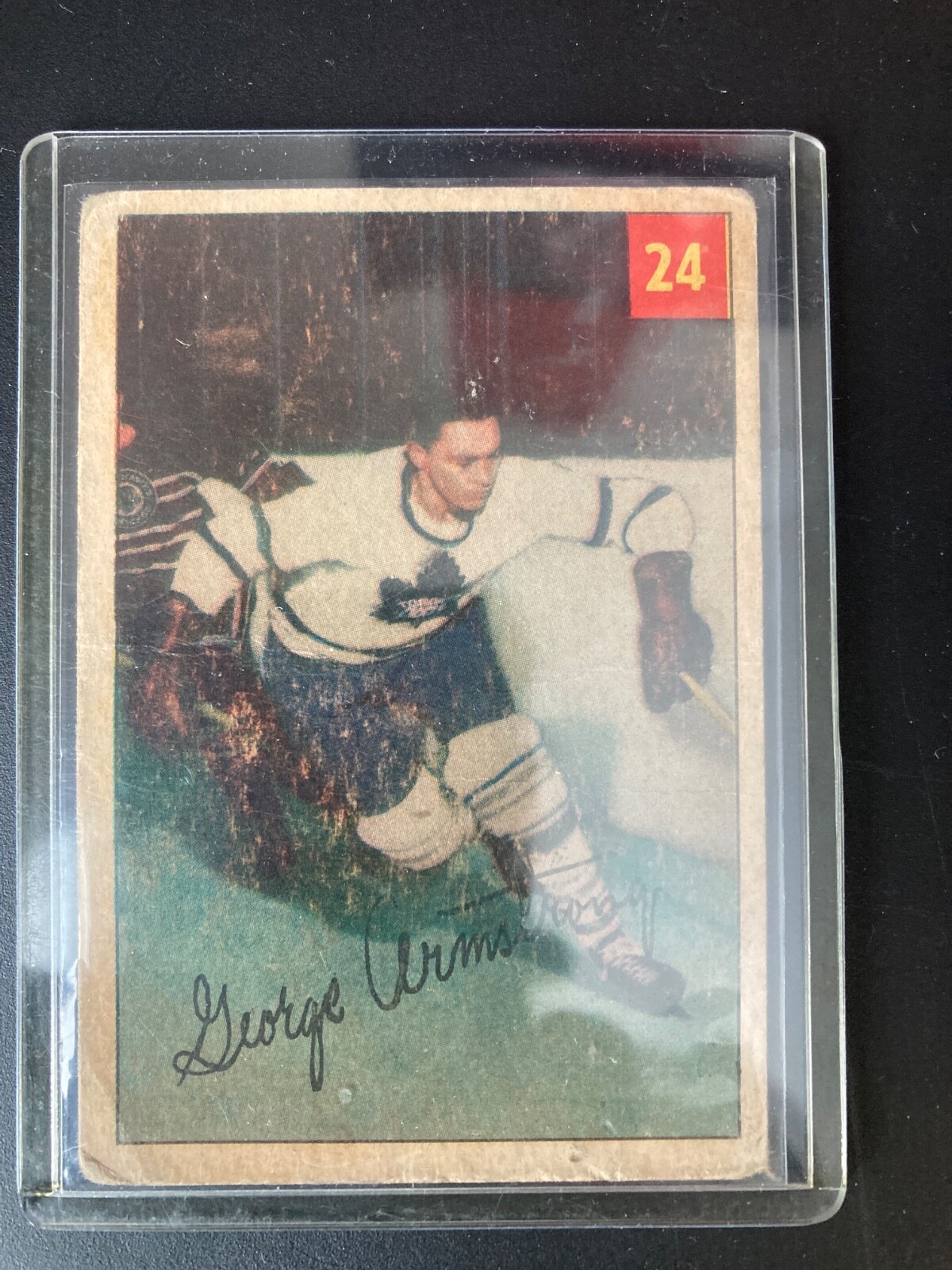 1954-1955 PARKHURST - NHL HOCKEY HOF #24 GEORGE ARMSTRONG TORONTO MAPLE LEAFS, 1954-1955 PARKHURST - NHL HOCKEY HOF #24 GEORGE ARMSTRONG TORONTO MAPLE LEAFS,