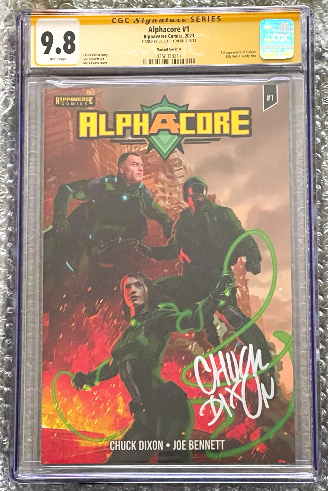Alphacore #1 Rippaverse Main Cover (First Edition) Signed by Chuck Dixon CGC 9.8 Alphacore #1 Rippaverse Main Cover (First Edition) Signed by Chuck Dixon CGC 9.8