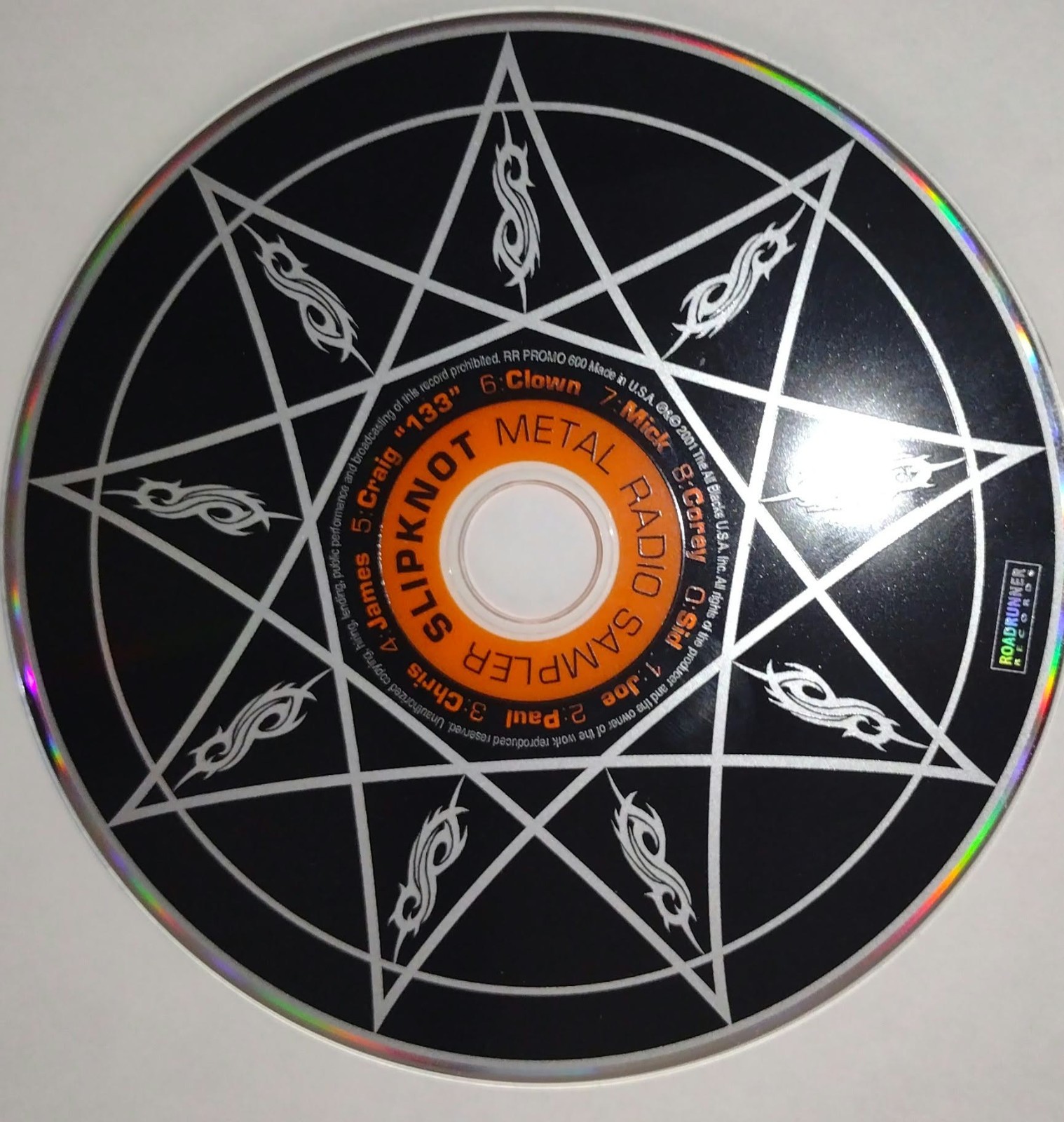 SLIPKNOT METAL RADIO SAMPLER 2001 NO ARTWORK ROAD RUNNER IOWA COREY TAYLOR SHAWN