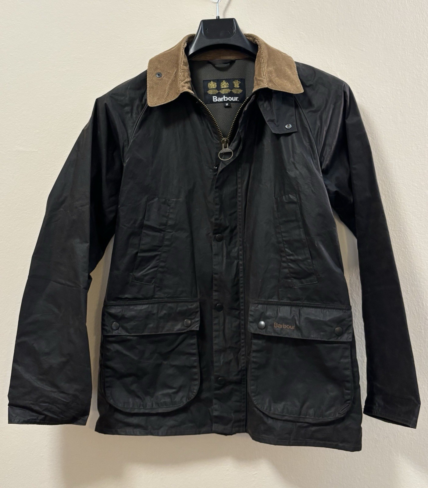 Barbour Waxed Jacket M Men\'s Truss Olive Green Rare Drywax Ashby Coat British