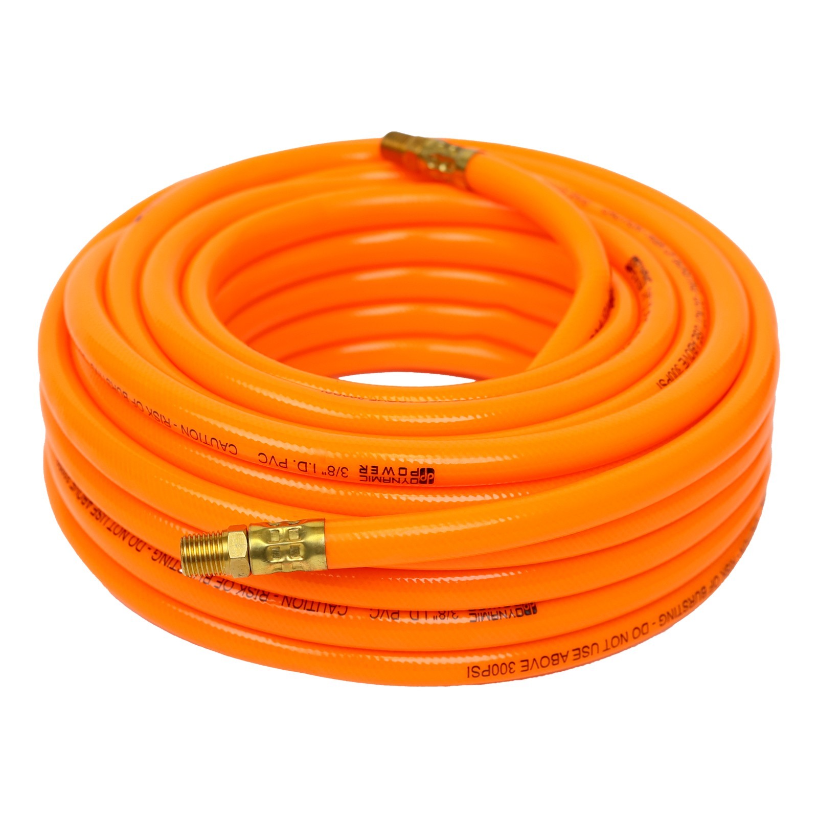 DYNAMIC POWER 3/8-Inch x 50ft Heavy-Duty Air Hose, Reinforced PVC Hose with Bras