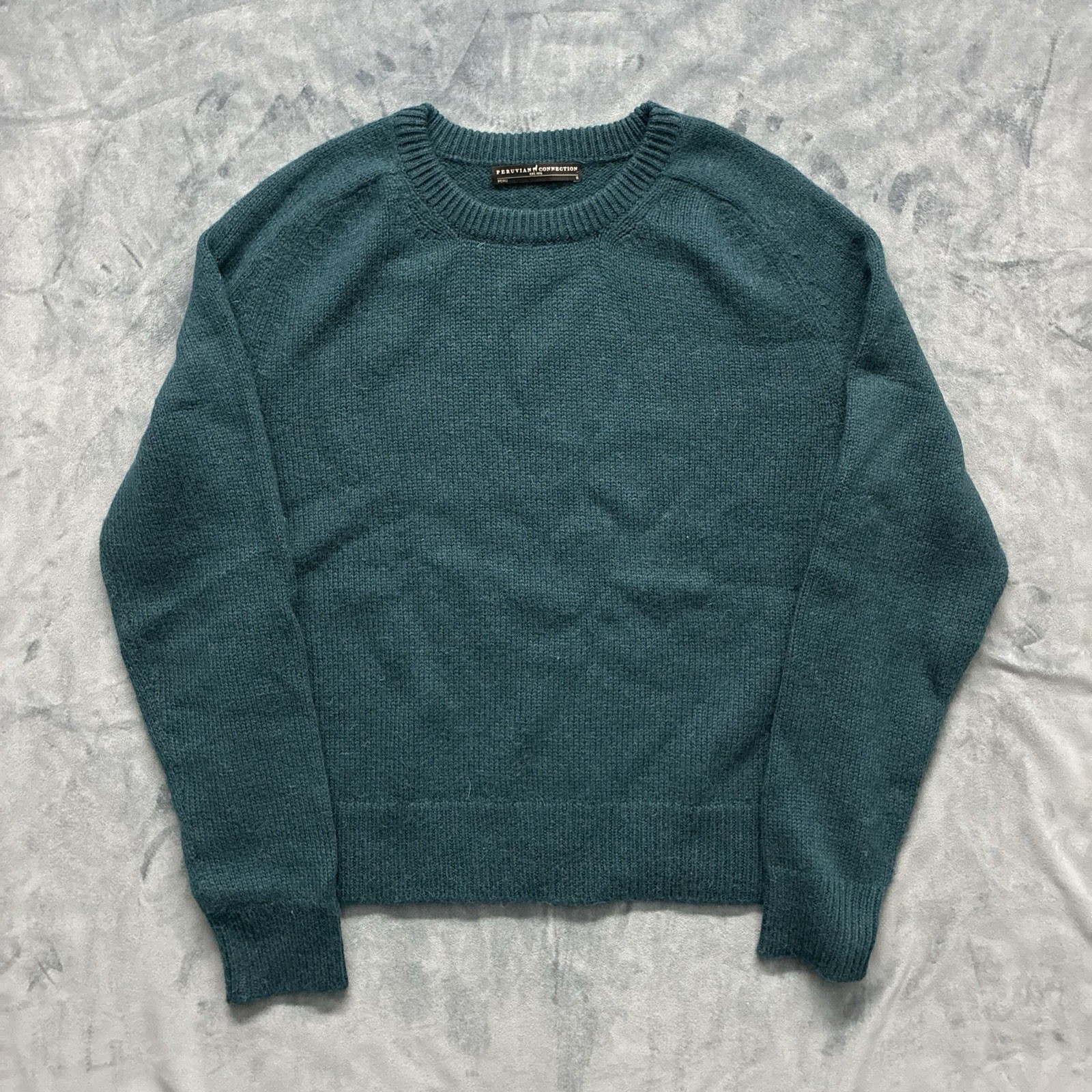 Peruvian Connection Teal Royal Alpaca Knit Sweater Size S Peruvian Connection Teal Royal Alpaca Knit Sweater Size S