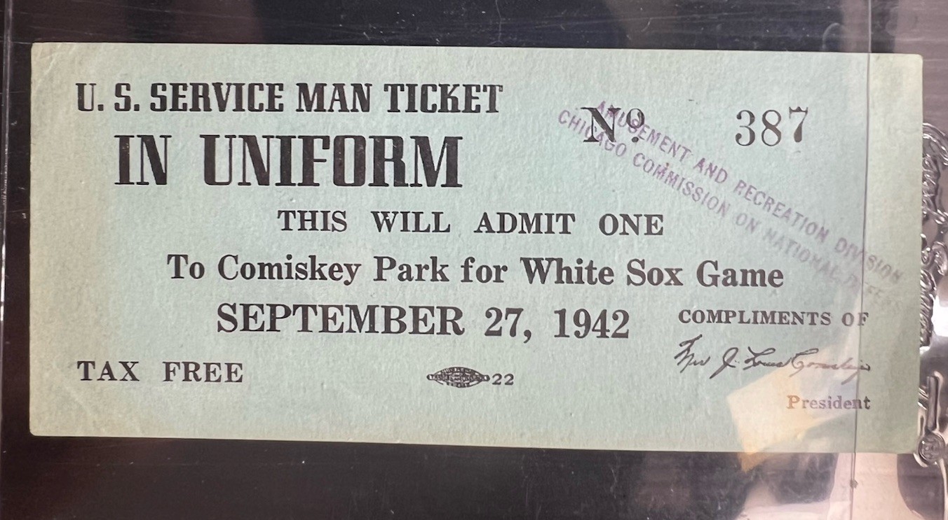 1942 CHICAGO WHITE SOX World War 2 MLB BASEBALL Serviceman Pass Ticket 1942 CHICAGO WHITE SOX World War 2 MLB BASEBALL Serviceman Pass Ticket