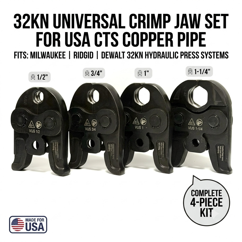 32KN Universal Copper Pipe Crimp Jaw Set 1/2 32KN Universal Copper Pipe Crimp Jaw Set 1/2