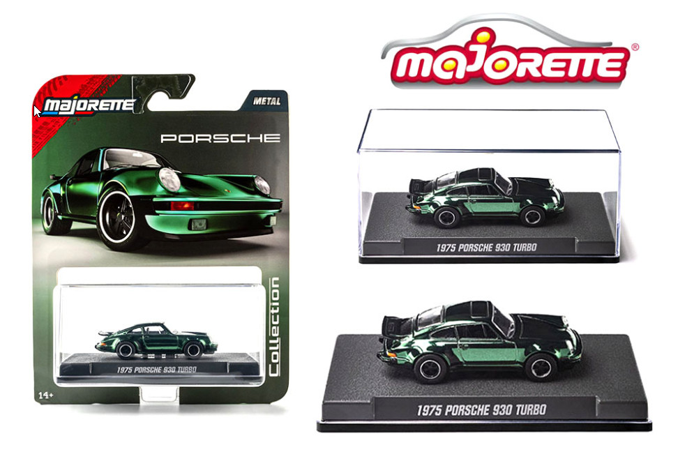 Majorette (European Sportscar) 1975 Porsche 930 Turbo Green Chrome 1/64