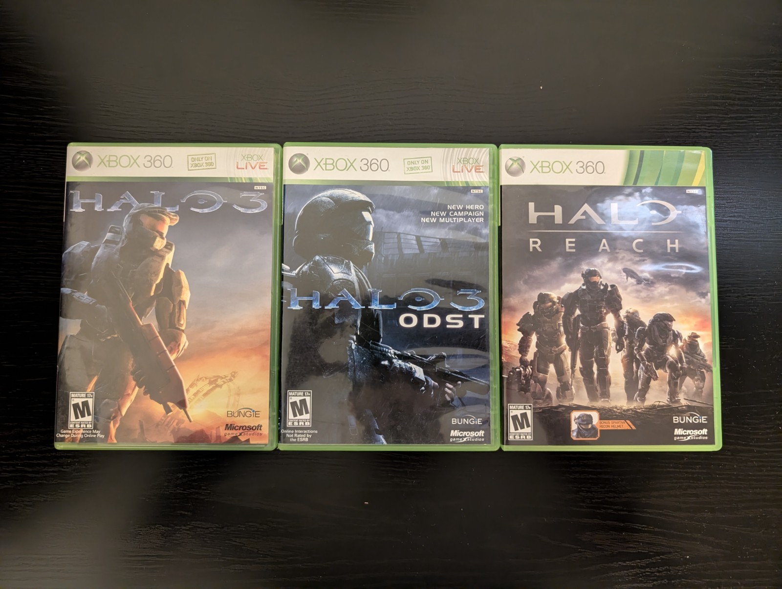 Halo 3, ODST and Reach Xbox 360 CIB Complete in Box Tested