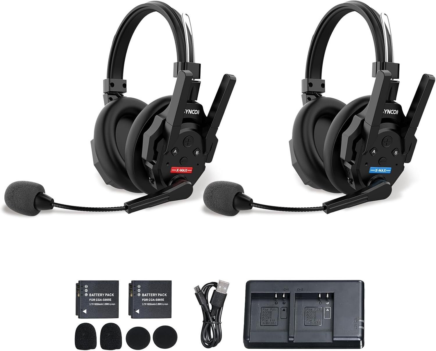 SYNCO XTALK XMAX2 Dual Ear Wireless Intercom Headset Communication System