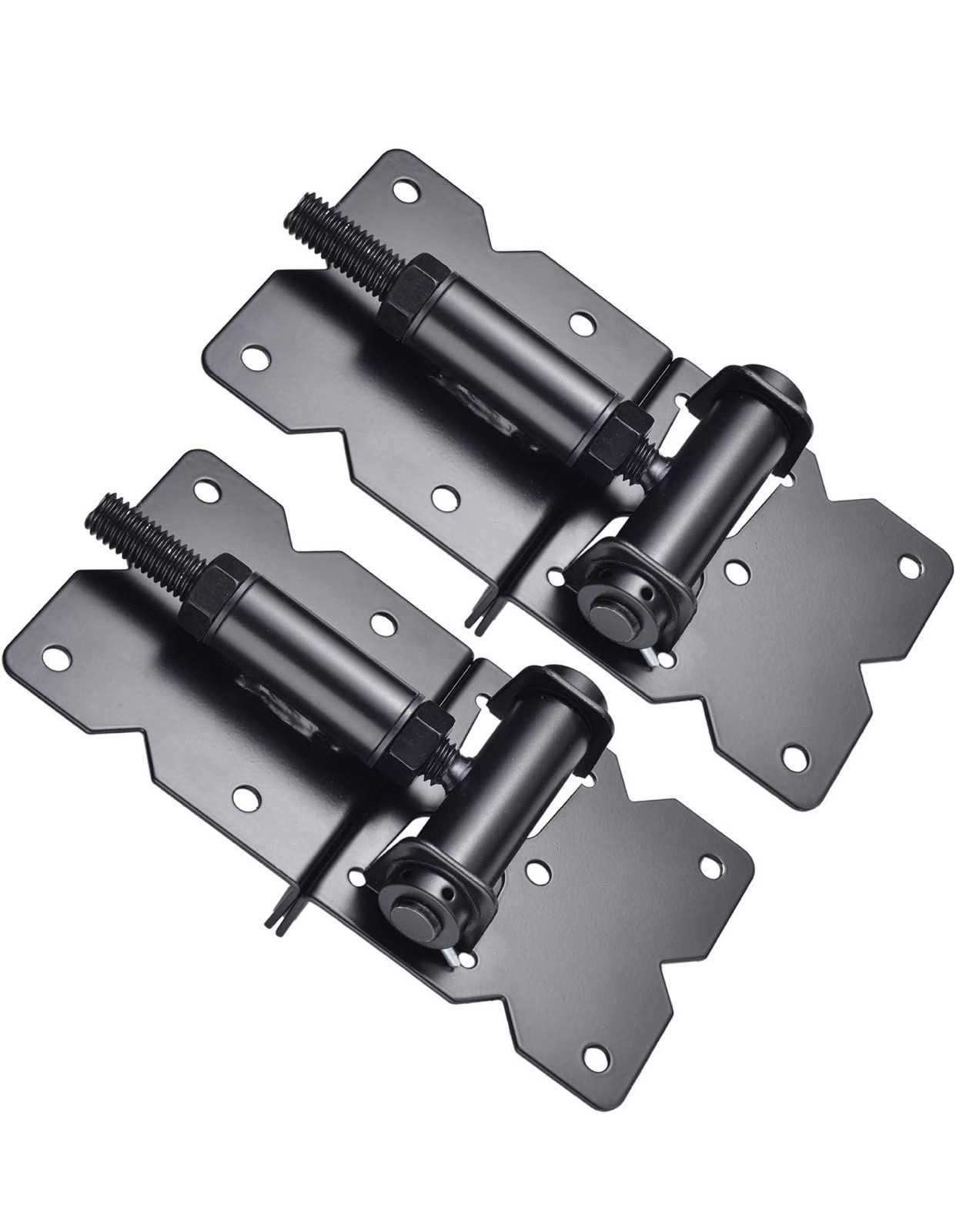 2-Pack Stainless Steel Self-Closing Gate Hinges for Vinyl & Wood Fences, Heavy 