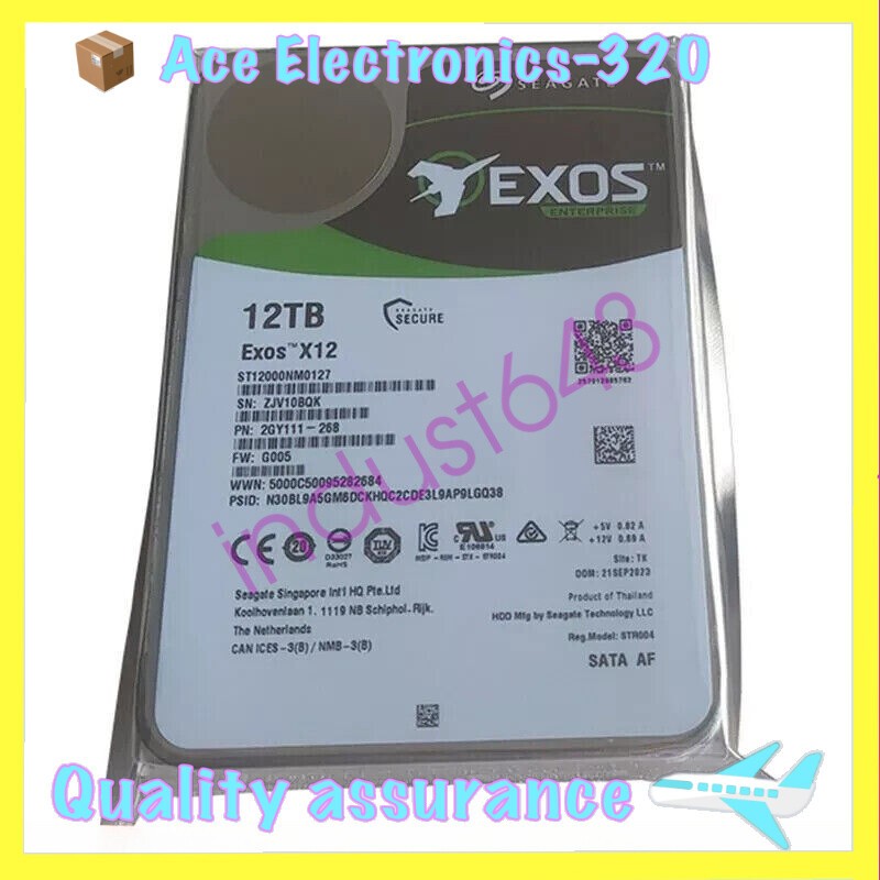 Seagate Exos X12 ST12000NM0127 12TB 256MB 7200RPM 3.5