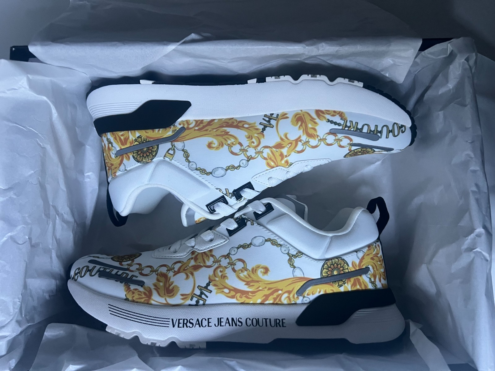 Versace Jeans Couture Dynamic Blanco Dorado Talla 41 Versace Jeans Couture Dynamic Blanco Dorado Talla 41