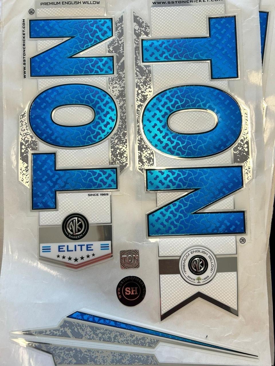 SS TON GENUINE CRICKET BAT ENGLISH WILLOW STICKERS, ELITE EDITION, 10pc