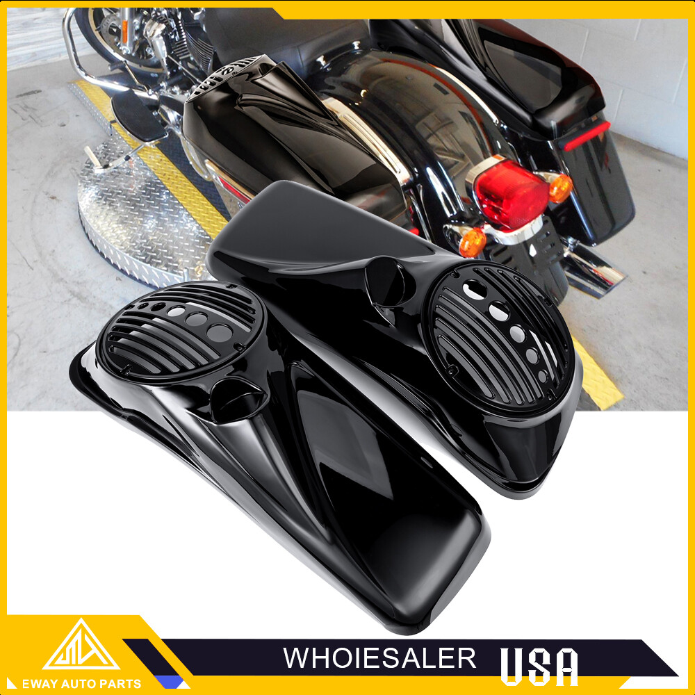 Vivid Black 8 inch Speaker Lids With Tweeter For Harley Touring 2014-2023 Models Vivid Black 8 inch Speaker Lids With Tweeter For Harley Touring 2014-2023 Models