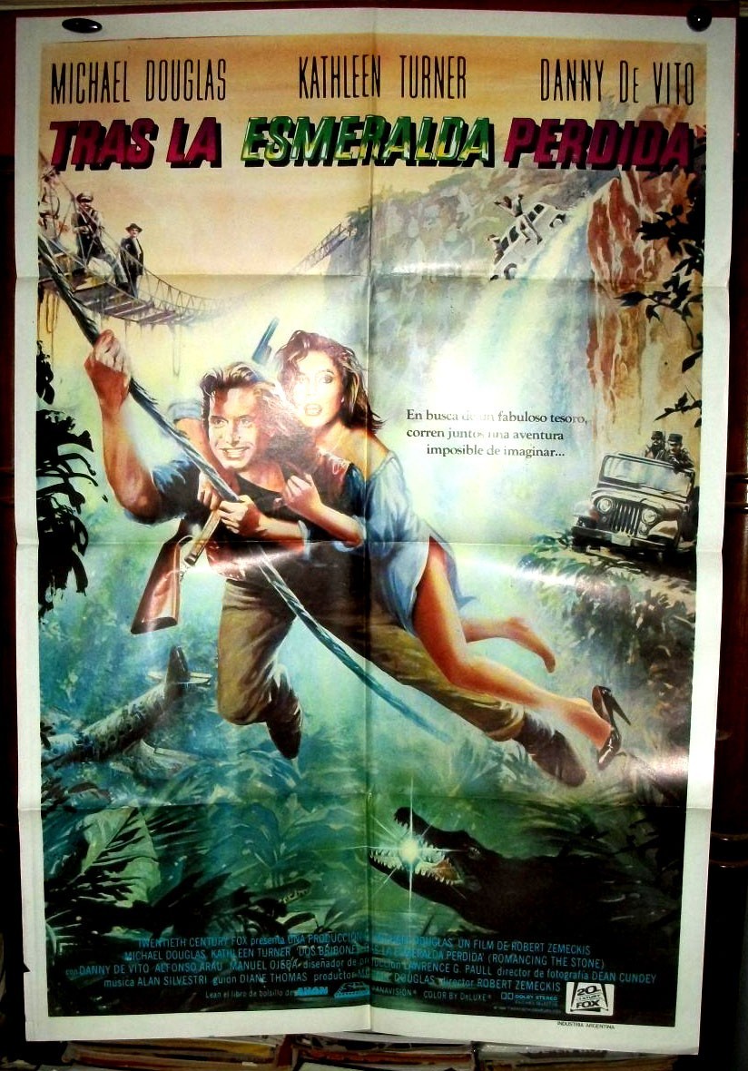 MICHAEL DOUGLAS KATHLEEN TURNER orig1SH movie poster 1984 ROMANCING THE STONE