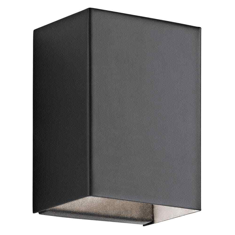 KICHLER Walden 7.25 in. 1-Light Textured Black Hardwired Wall Lantern Sconce
