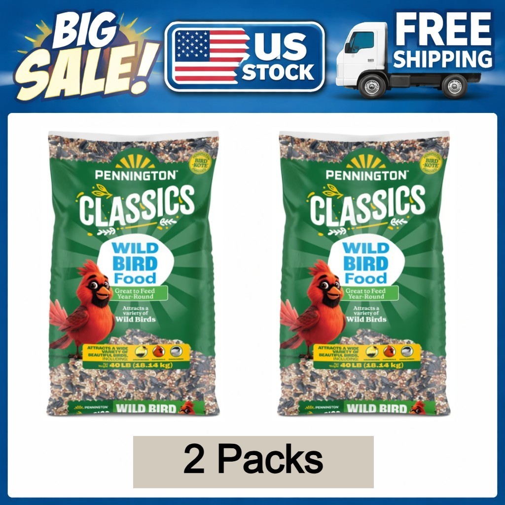 Pennington Classic Dry Wild Bird Feed and Seed, 40 lb. Bag, 2 Pack