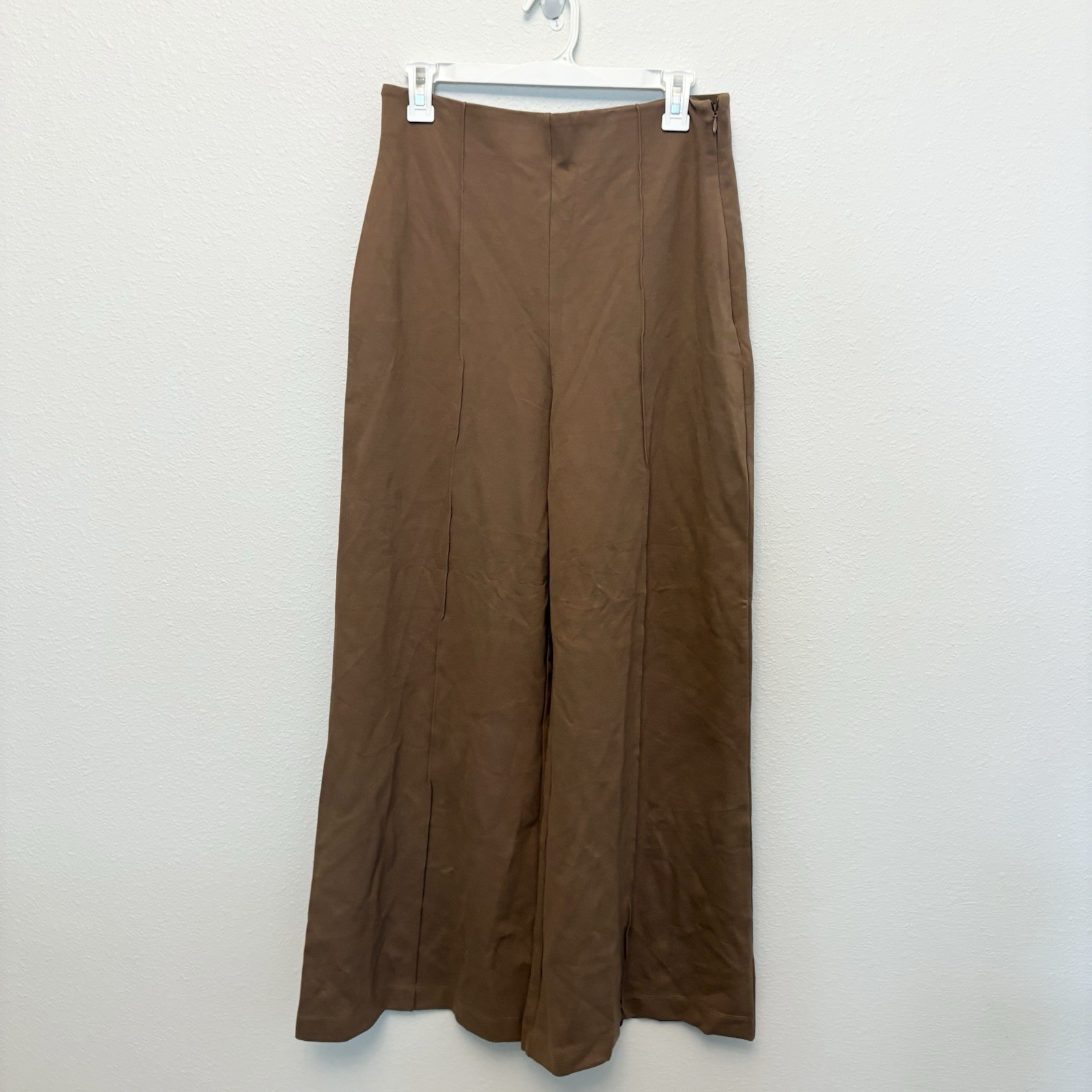 NWT Quince Ultra-Stretch Ponte Super Wide Leg Pant Women’s Size L Roasted Pecan
