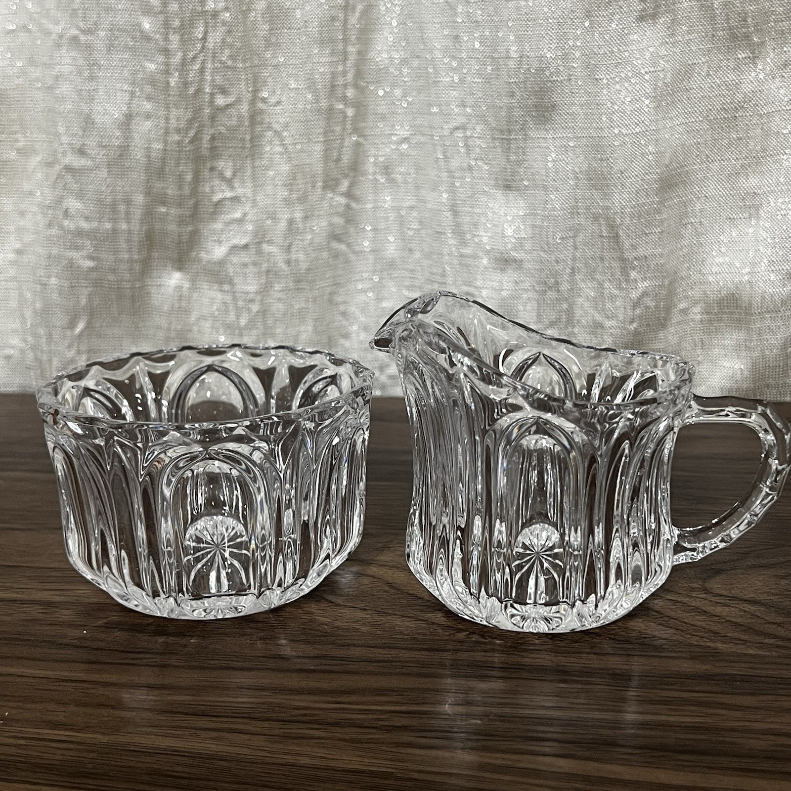 Vintage Simply Beautiful Heisey Peerless Cream & Sugar Set,  Cut Glass 1930-38