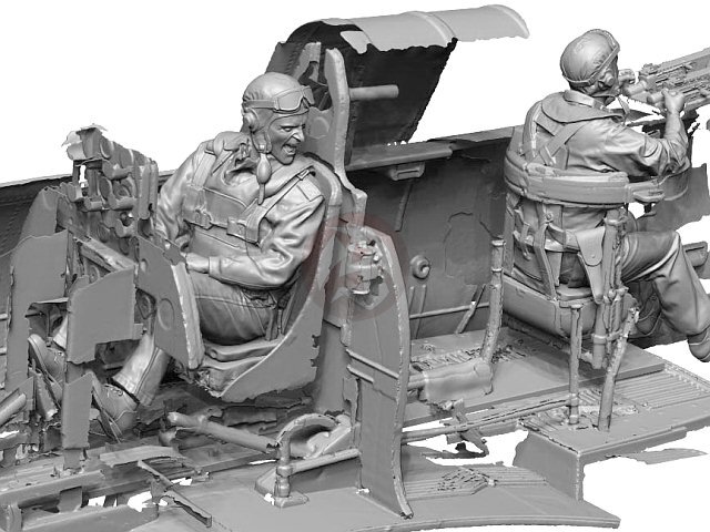 Legend 1/48 US Navy Pilot & Rear Gunner WWII Set #2 (2 heads) (2 Figures) LF4828