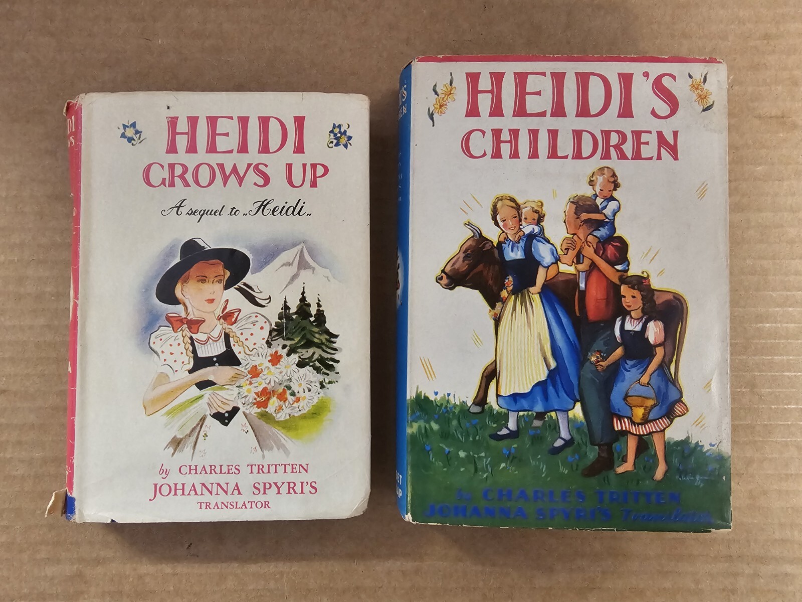 Heidi Grows Up & Heidi's Children JoAnna Spyri & Tritten 1939 HC w/ Dust Jacket