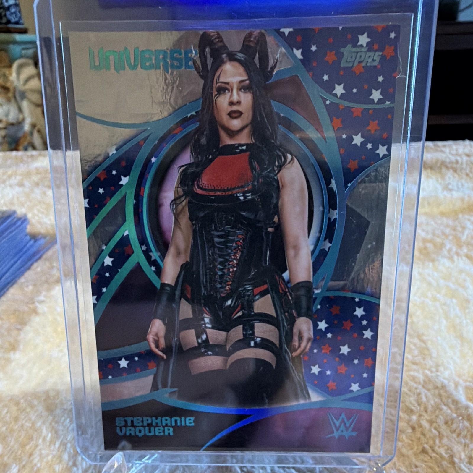 Topps 2026 Universe WWE Stephanie Vaquer #24 Red White Blue Star Parallel SP Topps 2026 Universe WWE Stephanie Vaquer #24 Red White Blue Star Parallel SP