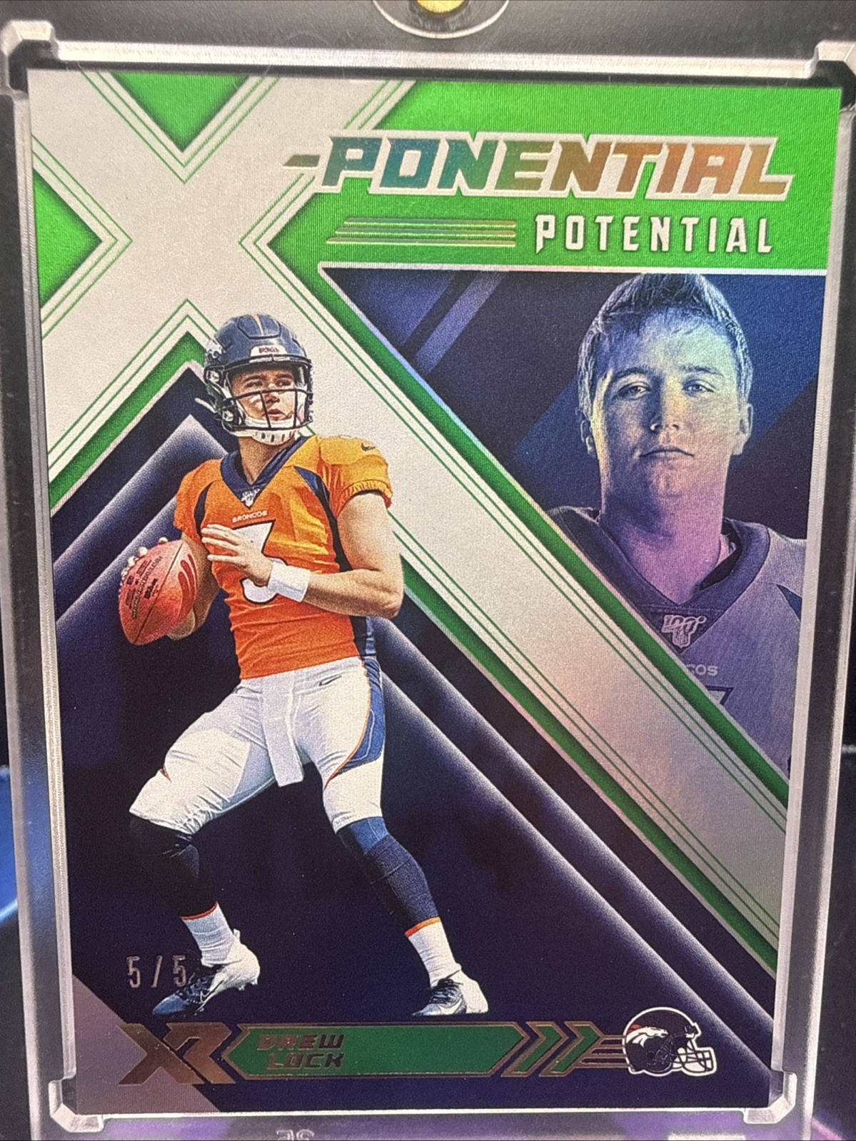 2019 Panini XR Drew Lock Rookie Potential GREEN SSP # /5 Bookend 2019 Panini XR Drew Lock Rookie Potential GREEN SSP # /5 Bookend