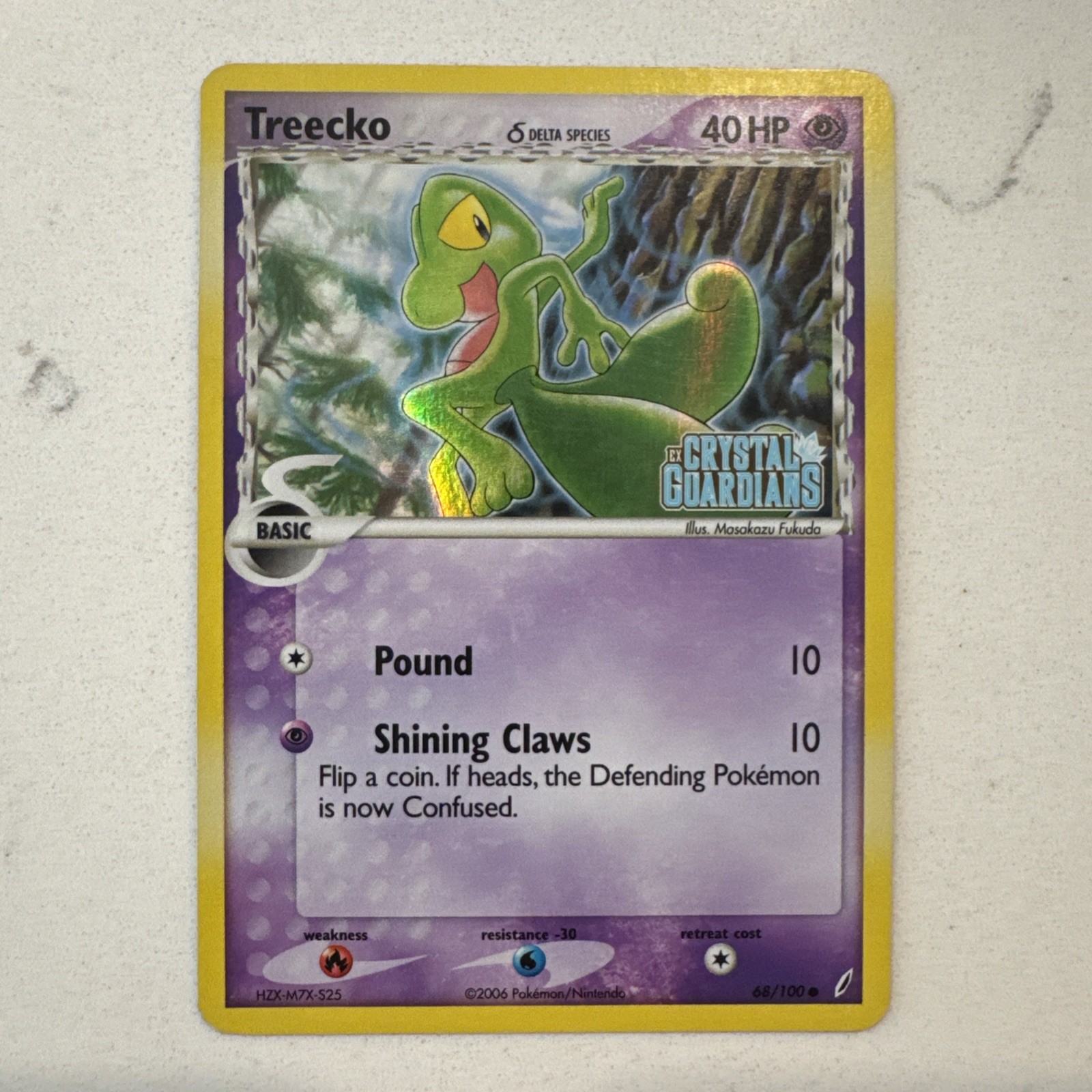 Pokemon TCG Treecko 68/100 EX Crystal Guardians 2006 Reverse Holo STAMPED - LP Pokemon TCG Treecko 68/100 EX Crystal Guardians 2006 Reverse Holo STAMPED - LP