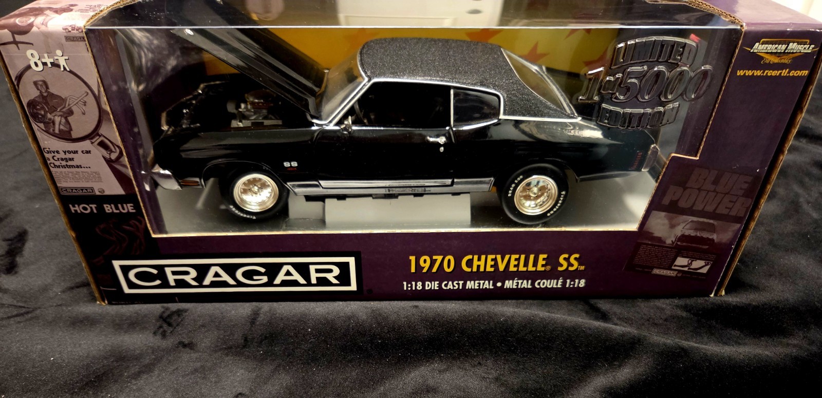 Ertl 1970 Chevrolet Chevelle SS 454 CRAGAR 1/18 ALL Black Variant Limited /5000