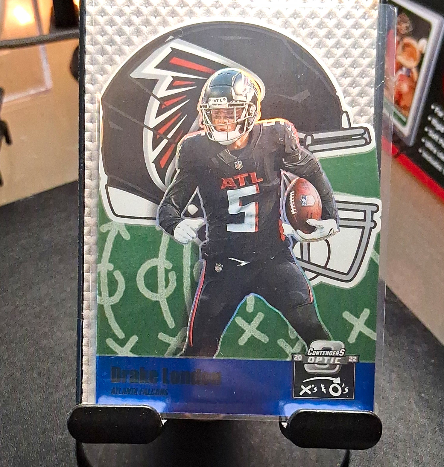 Panini 2022 Contenders Optic XS and Os Drake London RC XO-25 Blue Prizm /99
