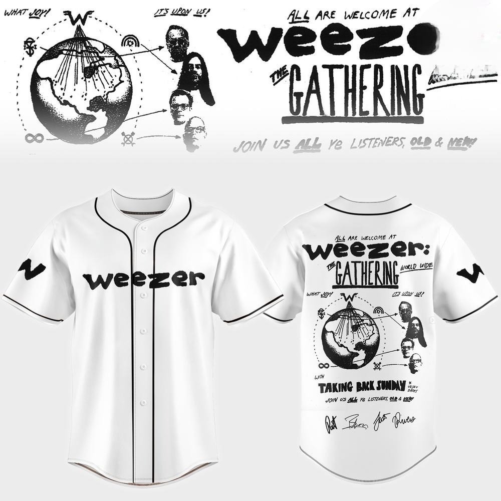 Weezer The Gathering World Wide Signature Baseball Jersey