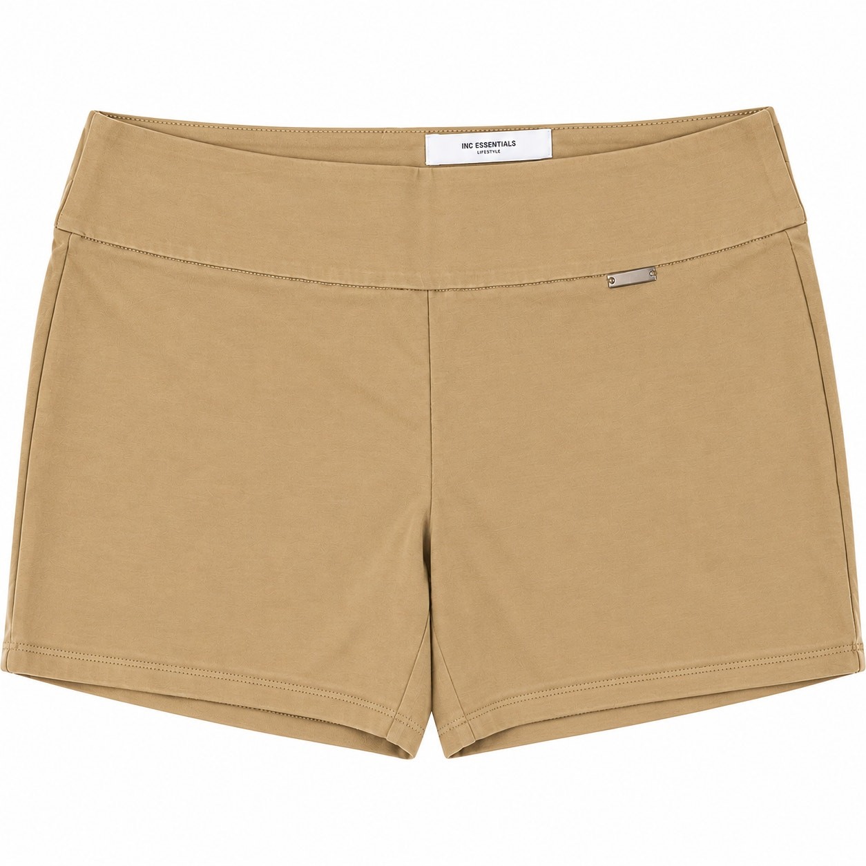 INC International Concepts Tan Mid Rise Shorts Stretch Minimalist Chic NWT