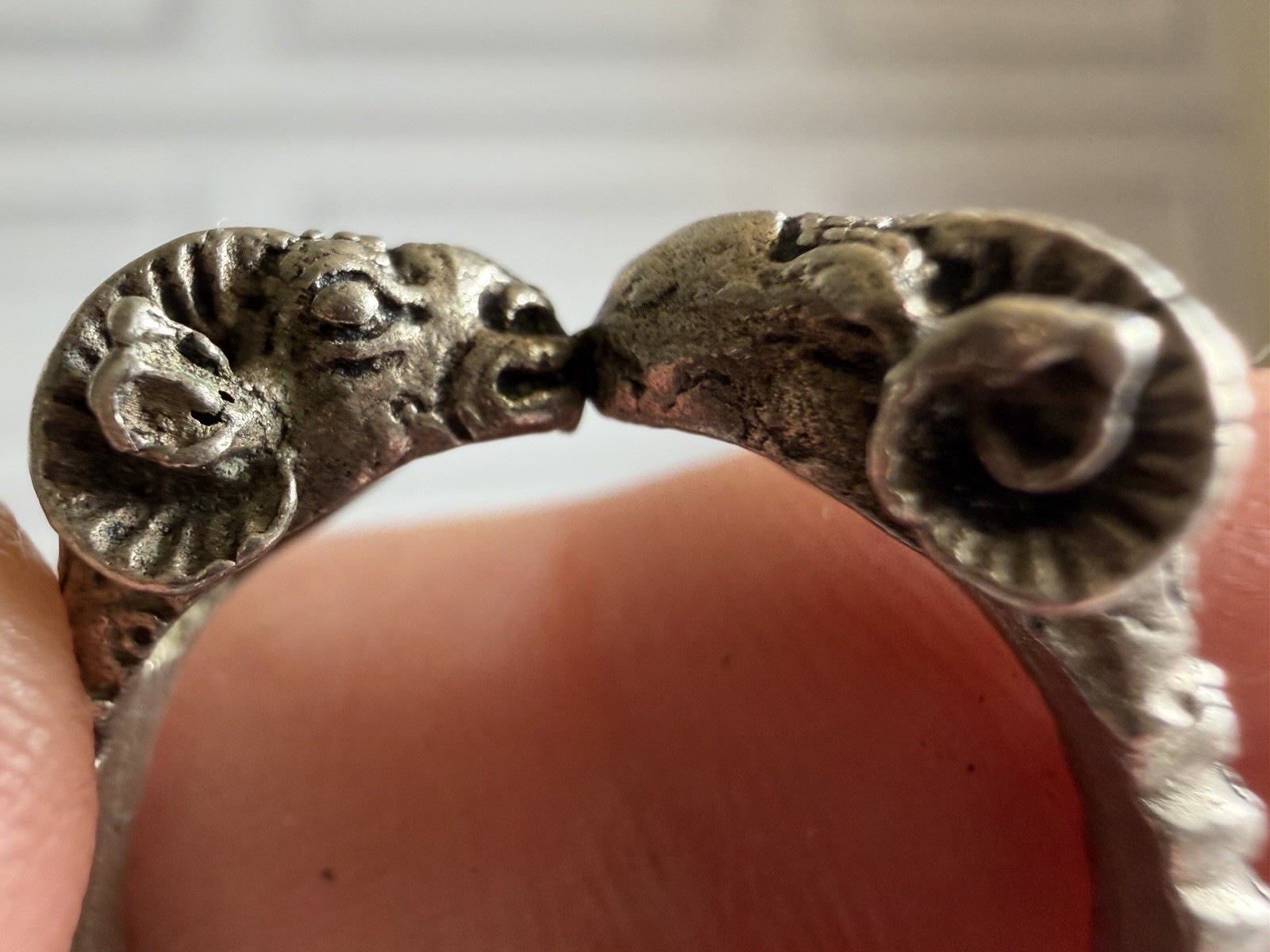 RARE Vintage Sterling Silver Ring Zodiac Aries Greek Ram Head Animal Boho 925 RARE Vintage Sterling Silver Ring Zodiac Aries Greek Ram Head Animal Boho 925