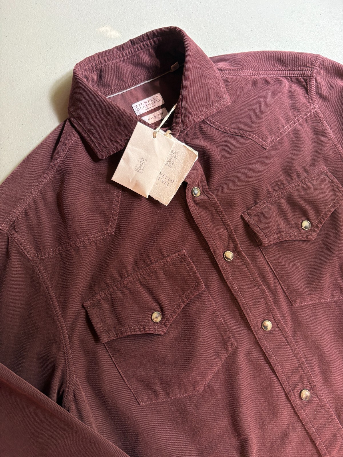 NWT Brunello Cucinelli Western Easy Fit Corduroy Shirt Size XS NWT Brunello Cucinelli Western Easy Fit Corduroy Shirt Size XS
