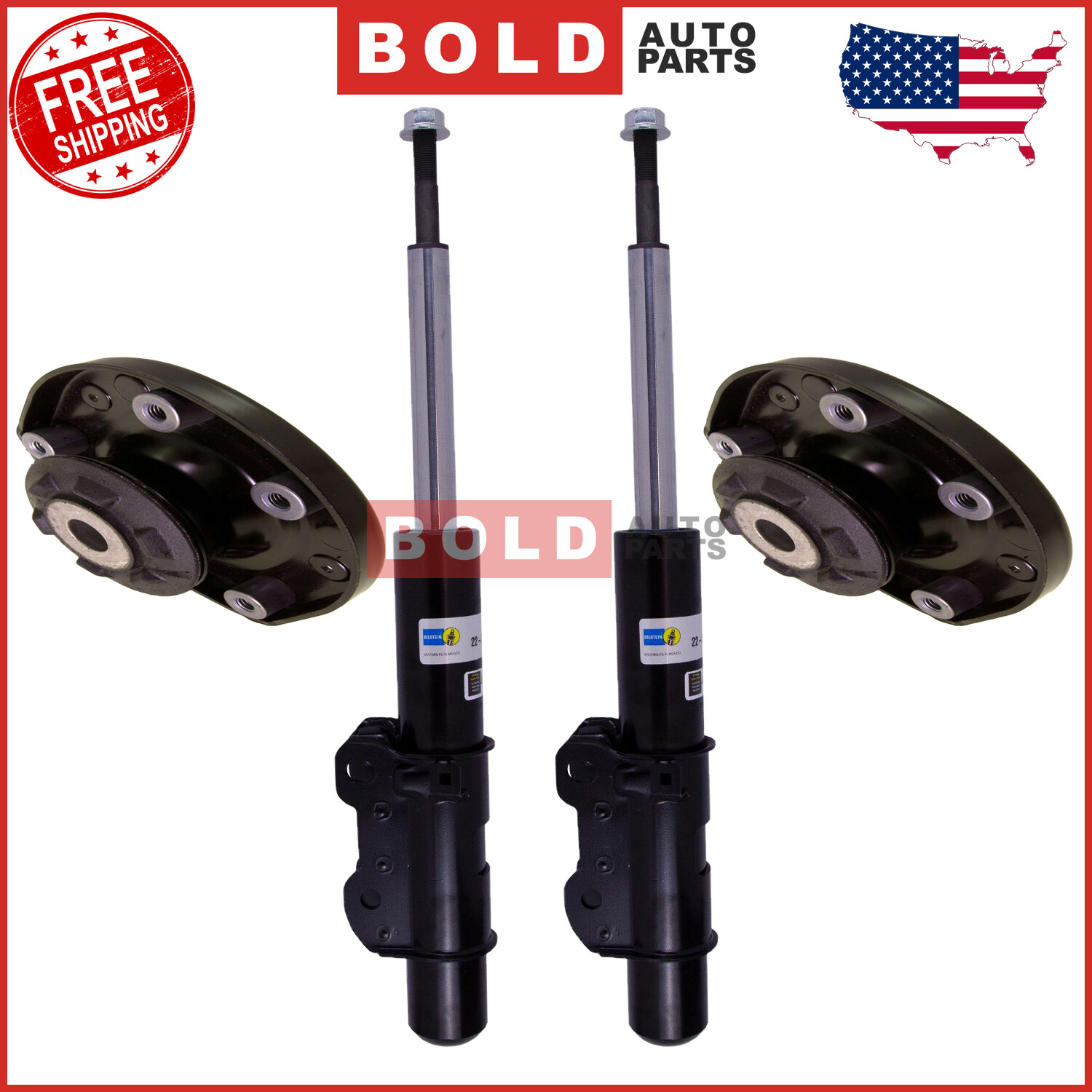 Bilstein Front Struts & Strut Mounts Kit Set For Mercedes Sprinter 2500 3500 SRW